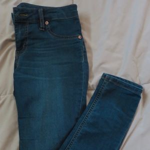 Blue Skinny Fit Jeans w/ Green Tint